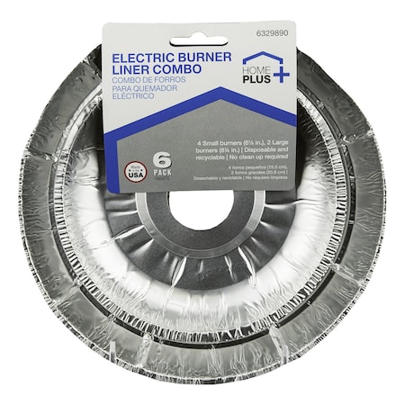 Home Plus Home Plus Electric Burner Liner Silver 6 pk D62060